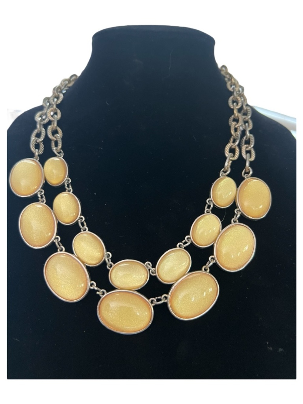 Multi-Oval Gold Tone Statement Necklace - Women Jewelry
